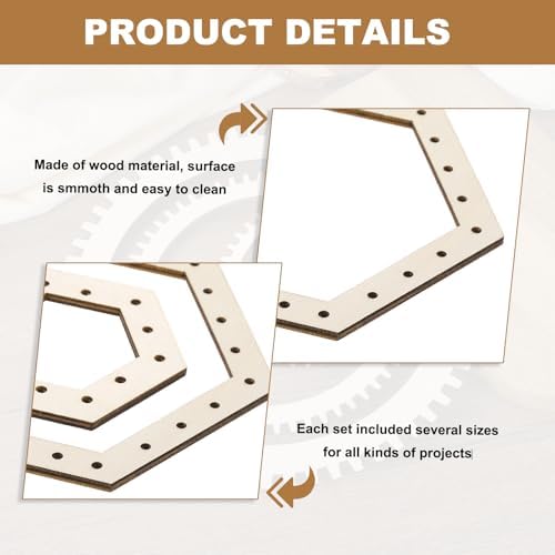 MECCANIXITY 4pcs Weaving Loom, 3.2" 4.3" 5.5" 7" Hexagon Gear Shape Weaving Loom Kit for DIY Crafting, Hanging Decor, Woven Tapestry Knitted Crafts Making - Image 3