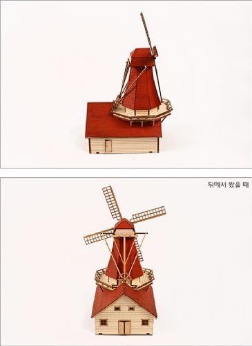Desktop Wooden Model Kit Dutch Windmill - Image 4