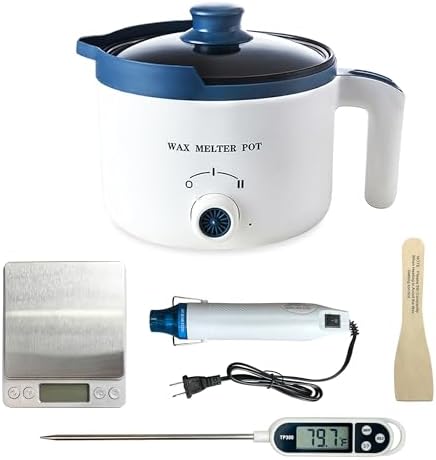 Wax Melting Pot Kit with Digital Scale(No Battery), Heat Gun, Thermometer by KQU