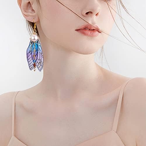 FASHEWELRY 50Pcs Resin Big Wing Charms Transparent Insects Wing Pendants Colorful Dragonfly Wings Hanging Charms with Gold Foil for Jewelry Making - Image 3