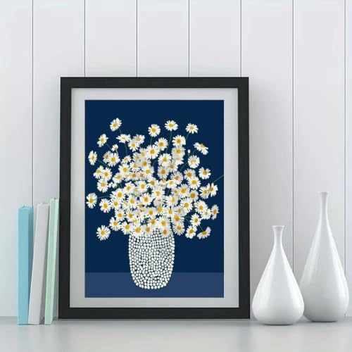 White Chrysanthemum Paint By Numbers Kit for Adults,Home Decor 16x20In - Image 4