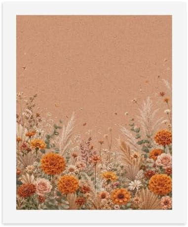Paint by Numbers Kit for Adults Beginner Art Decor Orange Floral Edge - Image 2