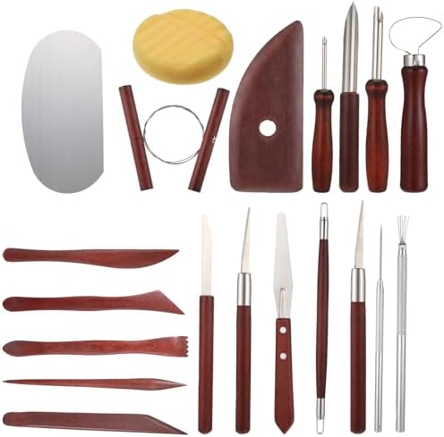 42 Pcs Pottery Tools Pottery Sculpting Tool, Potterys Kit, Clay Sculpting Tools, Ceramics Tool Set with Carrying Case Bag and Apron, for Potterys Wheel, DIY Arts and Crafts - Image 6