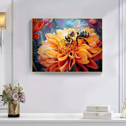 NDNXYXGS Flowers Paint by Numbers Kits for Adults,Dahlia DIY Painting Kit on Canvas,Bee Color by Numbers,Large Adult Paint by Number for Wall Decor and Gifts (bee) - Image 7