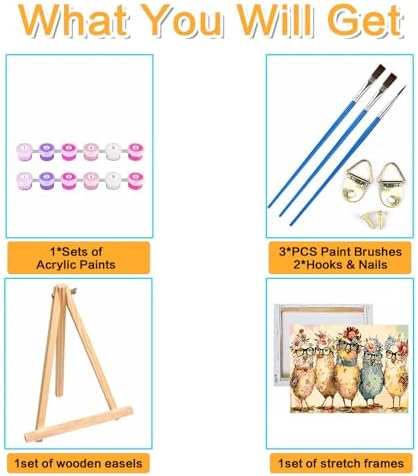 Meothan Framed Paint by Numbers Kits for Adults 12x16in with Wooden Easel - Image 6