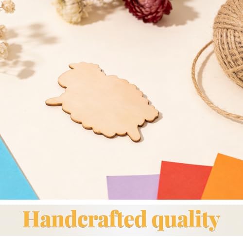 50pcs Sheep Decor: Unfinished Animal Wood Cutout - Sheep Shape Wooden Craft Blank for Holiday Painting Birthday Party Wedding Decoration - Image 3