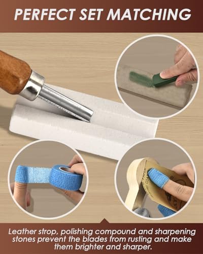 Wood Carving Kit Whittling Kit: Wood Carving Knife Tools with Leather Case - Image 3