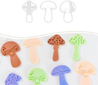 Xaekicr 3pcs Mushroom Clay Cutters – Polymer Clay Cutters for Earrings, Textured Clay Molds, Clay Tools for Polymer Clay Jewelry Making by Xaekicr
