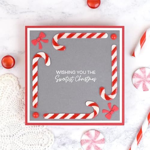Scrapbooking Die-Cuts, Christmas Metal Cutting Dies for Card Making, Paper Craft Punch Template, Background Embossing Stencils, DIY Album Décor(Christmas Candy Stick-8.7x10.5cm) - Image 4