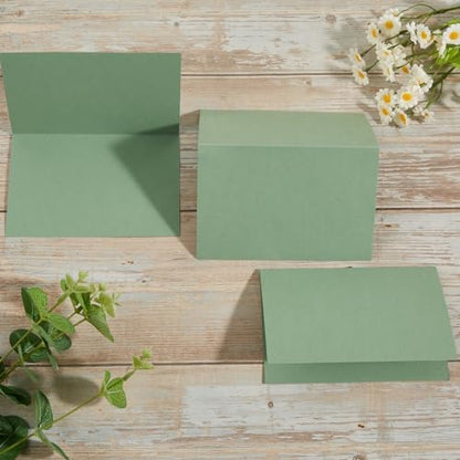 50 Pack Blank Folded Cardstock Cards, Sage-Green, 3x5 - Image 7