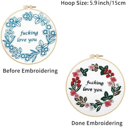 Louise Maelys 3 Pack Embroidery Kit for Beginners, Funny Quote Art - Image 6