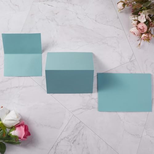 50 Pack Blank Folded Cardstock Business Cards, Light Blue, 3x5 - Image 3