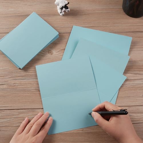 50 Pack Blank Folded Cardstock Cards, Light Blue, 4x6 - Image 5