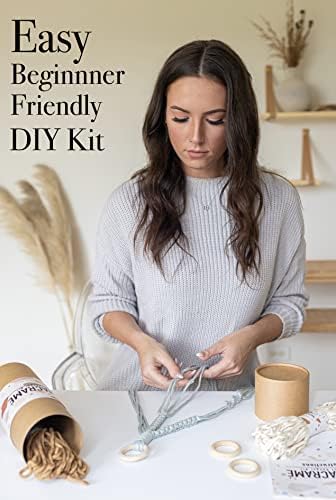 Aesthetic Creative Macrame Kit, Makes 3 DIY Plant Hangers for Teens & Adult Beginners, Craft Supplies for Boho Art Project-3 Custom Color Macrame Cord, Wooden Rings & Instructions - Image 2