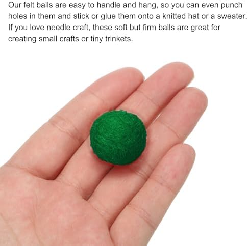 PATIKIL Wool Felt Balls Beads Wool Felting Pom 2cm 20mm Forest Green for Home Crafts Handcrafts Project DIY Pack of 5 - Image 4