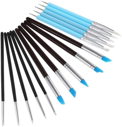 15 Pcs Silicone Sculpting Tools, Silicone Clay Sculpting Tools, Pottery Tools, Modeling Dotting Tools, Clay Shaping Modeling Wipe Out Tools, Embossing Tool for DIY Handicraft by Unknown