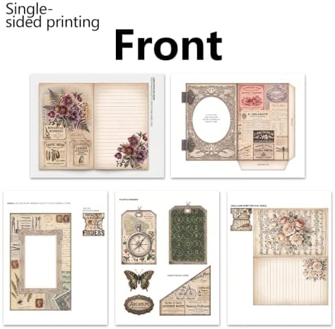 Secrets & Blooms Junk Journal Folio Kit, Vintage Scrapbook DIY Handcraft Supplies, Creative Mini Folder & Booklet Making Set for Handmade Art Projects - Image 3