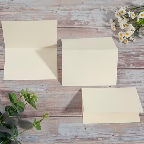 50 Pack Blank Folded Cardstock Cards, Cream Color, 4x6 - Image 5