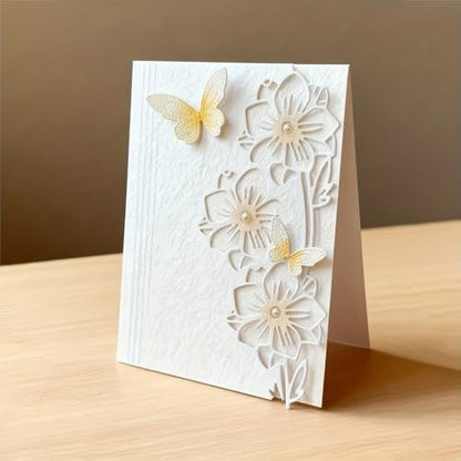 Lapoo Flowers Cutting Die for Scrapbooking - Durable Metal Cutting Die for DIY Scrapbook Photo Album Decorative Paper Card, Metal Card Making Supplies (Butterfly and Flower 5.5 x 2.7 in) - Image 2