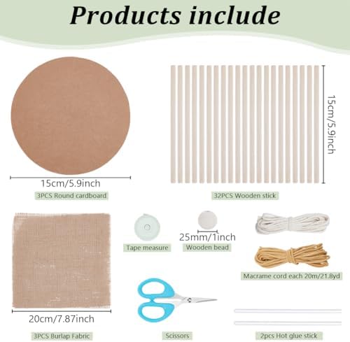 FREEBLOSS Woven Basket Kit Round Cardboard Woven Basket Kit DIY Woven Basket Set Macrame Cord Woven Basket Kit for Beginners Basket Weaving Supplies Multifunctional Hand-Woven Storage Basket - Image 2
