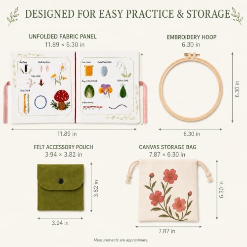 Nyrvexa Embroidery Stitch Book Kit for Beginners,30 Essential Stitches - Image 7