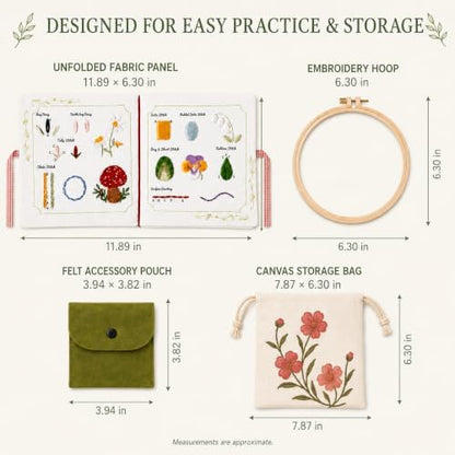 Nyrvexa Embroidery Stitch Book Kit for Beginners,30 Essential Stitches - Image 7