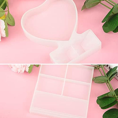 DaKuan 2-Pack Silicone Photo Frame Resin Molds Set - Rectangle & Heart Epoxy Casting Molds for DIY Crafts, Home Decor, Handmade Gifts (5.12x3.54in, 3.94x3.74in) - Reusable & Flexible - Image 4