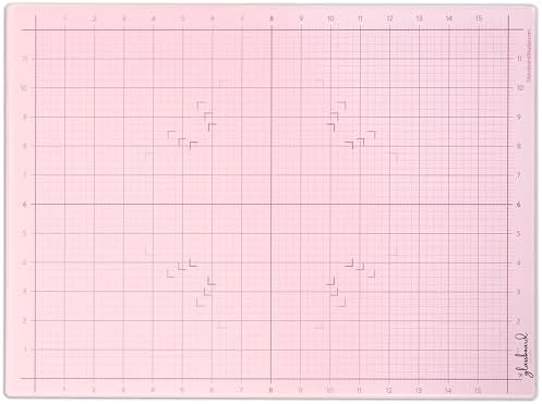 GLASSBOARD STUDIO Glass Craft Mat - Magnetic, Heat & Scratch Resistant - For Crafting, Cutting, Painting, Mixed Media Artwork - Grid Lines, Non-Slip Rubber Feet (Blush 13.5"L x18"W) by GlassboardStudio