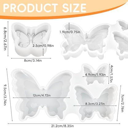 Butterfly Resin Molds, 2Pcs Butterfly Candle Molds 4 Shaped Size - Image 3