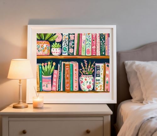 Book Flower Paint by Numbers Kit On Canvas for Adults Beginners 12x16In - Image 3