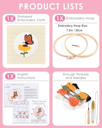 TINDTOP Punch Needle Kits, DIY Punch Embroidery Kits for Adults - Image 2
