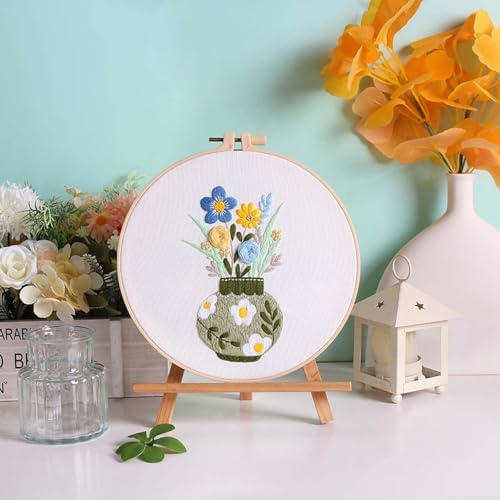 GLTAYLMY 3 Pack Embroidery Starter Kit with Pattern, Stamped Cross Stitch Kits for Beginners Adults with Embroidery Hoop and Instructions, Hand Embroidery Kit - Image 5