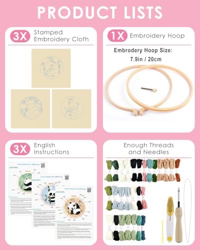 TINDTOP Punch Needle Kits, Panda Punch Embroidery Kits for Adults - Image 2