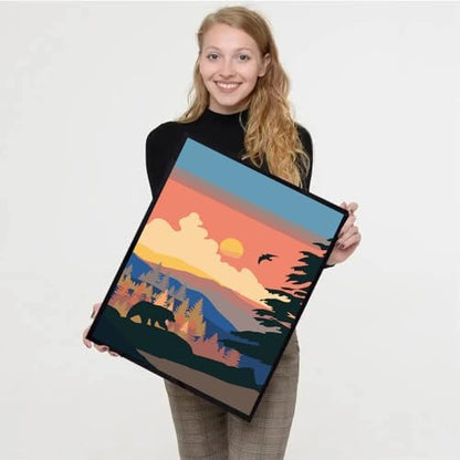 4 Pack Paint by Numbers Kit for Adults Framed Canvas with Wooden Easel - Image 4