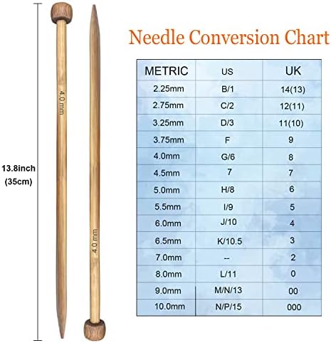Mdoker Bamboo Knitting Needle Straight Single Pointed Sweater Knitting Needles 13.8-inch Length for Handmade DIY Knitting Projects,Size US 7(4.5mm) - Image 4