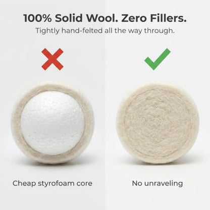 Glaciart One Wool Felt Balls, Felt Ball (240 Pieces) 2.5 Centimeters - 1 Inch, Handmade Felted Pure White Color - Bulk Small Puff for Felting and Garland - Image 4