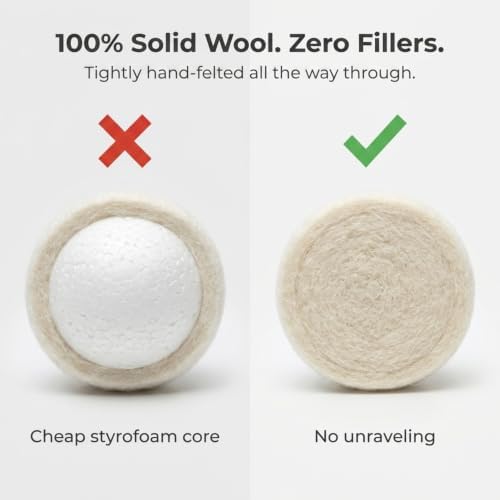 Glaciart One Wool Felt Balls, Felt Ball (100 Pieces) 2.5 Centimeters - 1 Inch, Handmade Felted Pure White Color - Bulk Small Puff for Felting and Garland - Image 4