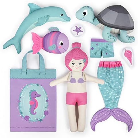 kullaloo Cut & Sew Fabric Panel – Mermaid Craft Sewing Kit for Kids Beginners – DIY for Girls & Boys (Underwater Tales) - Image 3