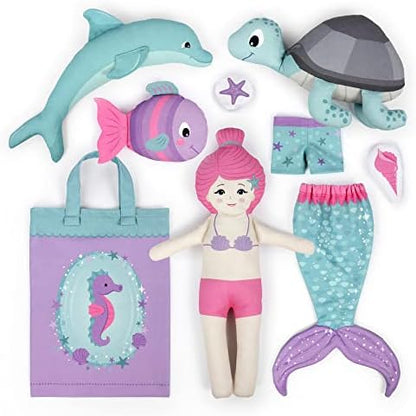 kullaloo Cut & Sew Fabric Panel – Mermaid Craft Sewing Kit for Kids Beginners – DIY for Girls & Boys (Underwater Tales) - Image 3
