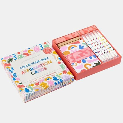 MindfulArt Color Your Own Affirmation Cards - Positivity Kit with Markers - Image 2
