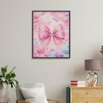 Lyngora Paint by Numbers Kit for Adults Beginner Art Decor Pink Candy Bow - Image 5