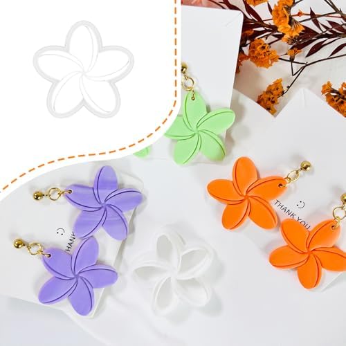 Xaekicr Tropical Flower Polymer Clay Cutter – 5 Petal Clay Earring Cutter for DIY Floral Jewelry – Clay Tools for Polymer Clay Earrings & Handmade Crafts – Simple Cutter for Summer Designs by Xaekicr