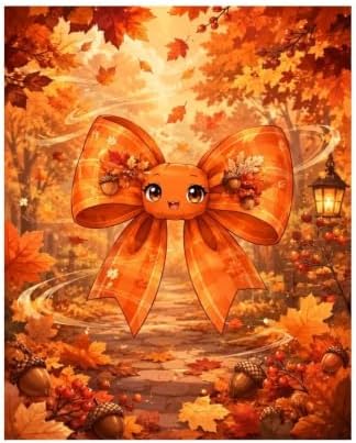 Bozfoxa Paint by Numbers Kit for Adults Beginner Orange Autumn Bow by Unknown