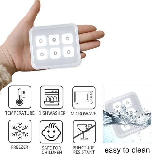 Jewelry Silicone Molds for Epoxy, 6-Cavity Diamond Shape, 2.3 X 2.8 Inches for Polymer Clay Soap Making Cabochon Gemstone DIY Crafting Projects Set of 2 - Image 3