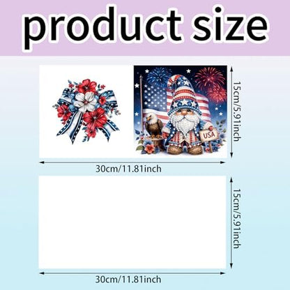 FRANDEK 6pcs Flag Gnome DIY Diamond Art Painting Greeting Cards for Adults - Image 5