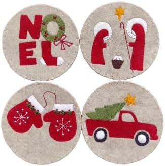Christmas Coaster Pattern by Rachel's of Greenfield, Table Coasters Pattern for Drinks, DIY Coaster Pattern, Cute Coaster Pattern - Image 3