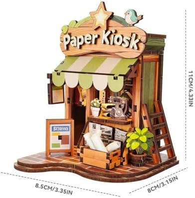 Book Nook Kit, DIY 3D Wooden Puzzles for Adults Teens Beginners, Miniature Doll House Tiny House Kit with led Lights for Bookshelf Decor Gifts for Bookish Bookworm,Birthday,Family,Friends (Food) - Image 7