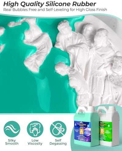 Nicpro 250oz Silicone Mold Making Kit 20A, Platinum Liquid Silicones Rubber - Image 5