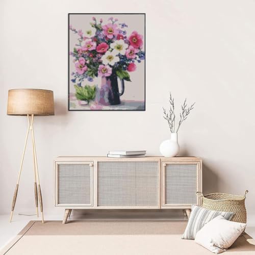 Flowers Stamped Cross Stitch Kits Flowers Cross Stitch Patterns,Dimensions Cross Stitch Kits Embroidery Kit Arts and Crafts for Beginners 15.7x11.8 inch - Image 5