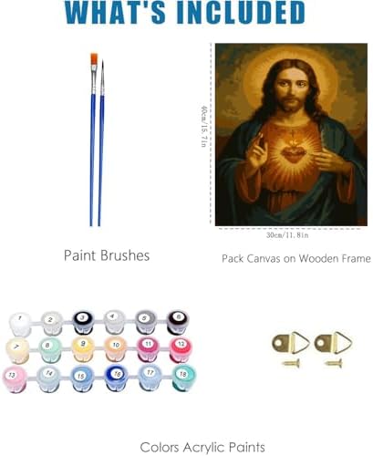 Jesus Paint by Numbers Kit for Adults Framed Canvas 12X16 in, Frameworkless - Image 3